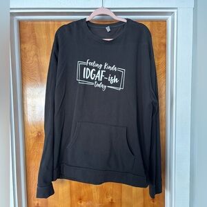 Black Graphic Sweatshirt With Saying